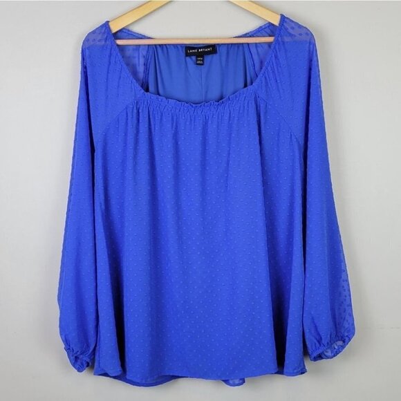 Lane bryant swiss dot blouse blue 14/16 - Picture 11 of 11